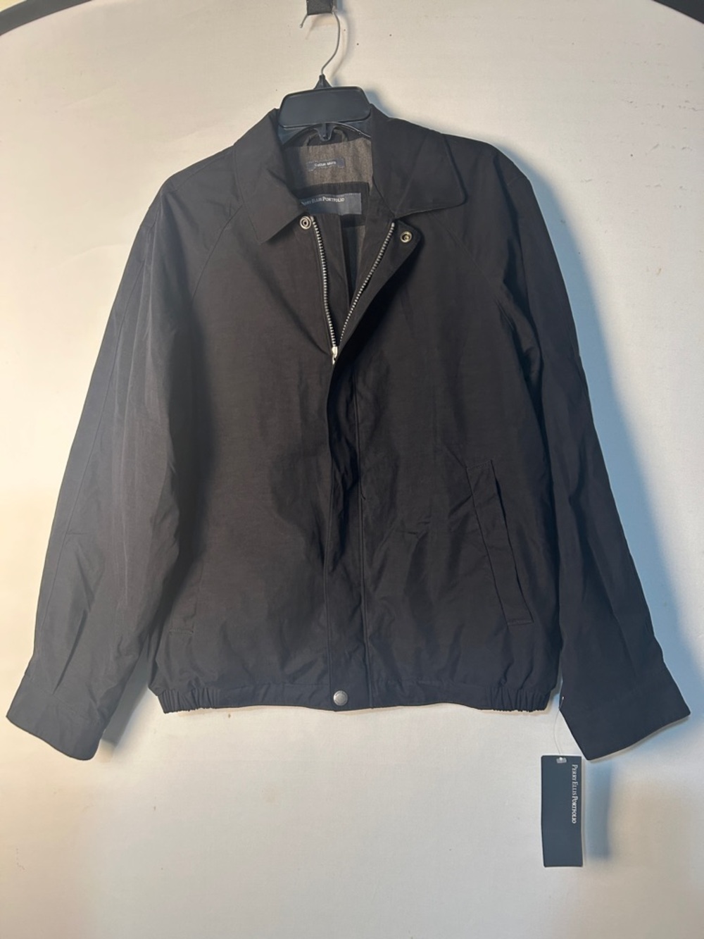 Perry Ellis Portfolio Men's Jacket  Microfiber Full Zip Casual Black Size Medium